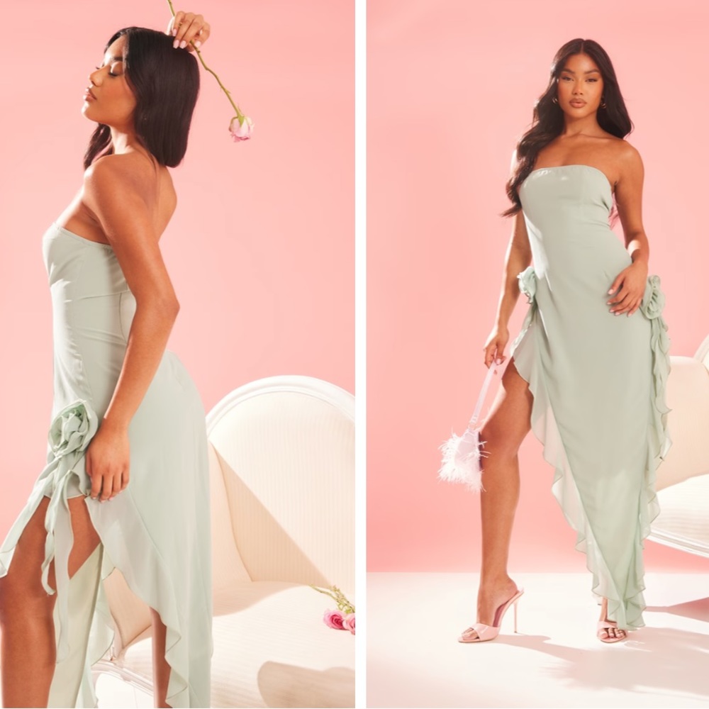 New! Pretty Little Thing Sage Dress size 8